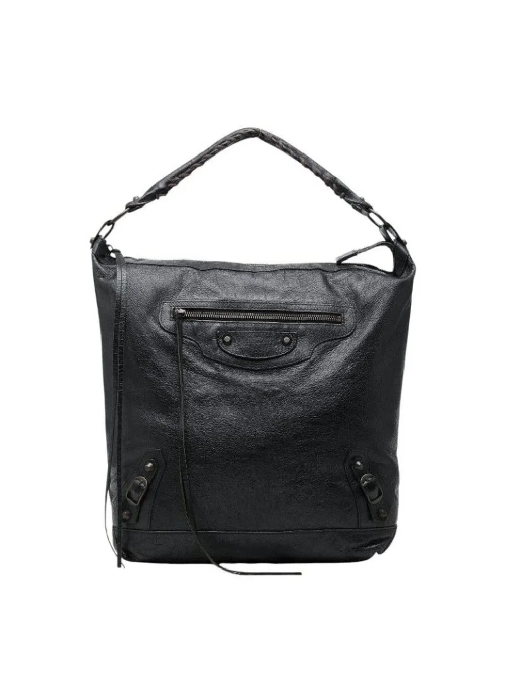 Balenciaga the Day Shoulder Bag Black Leather